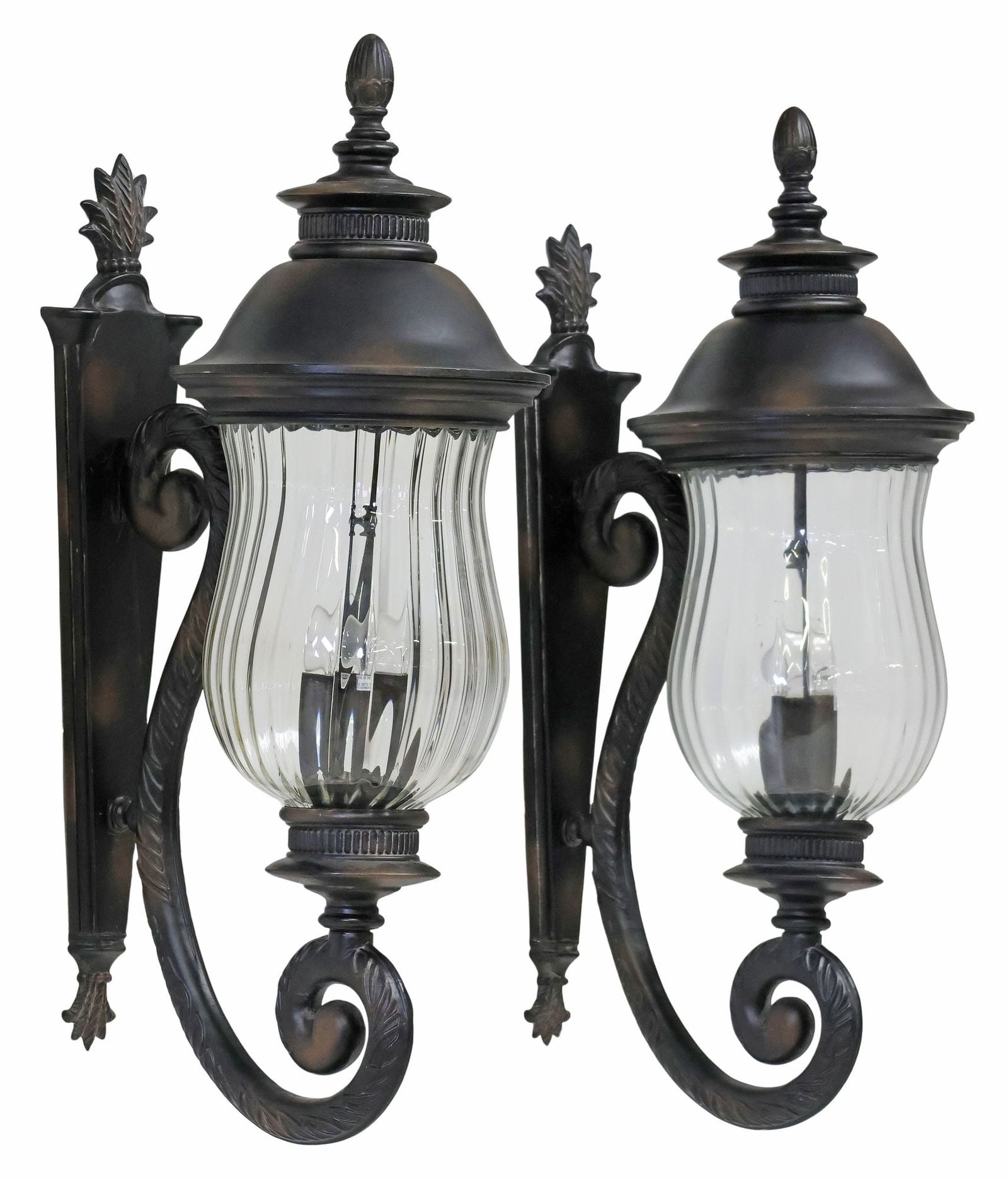 (2) THE GREAT OUTDOORS 'NEWPORT' OUTDOOR HANGING WALL LANTERS,  34.25"H (1 of 3)