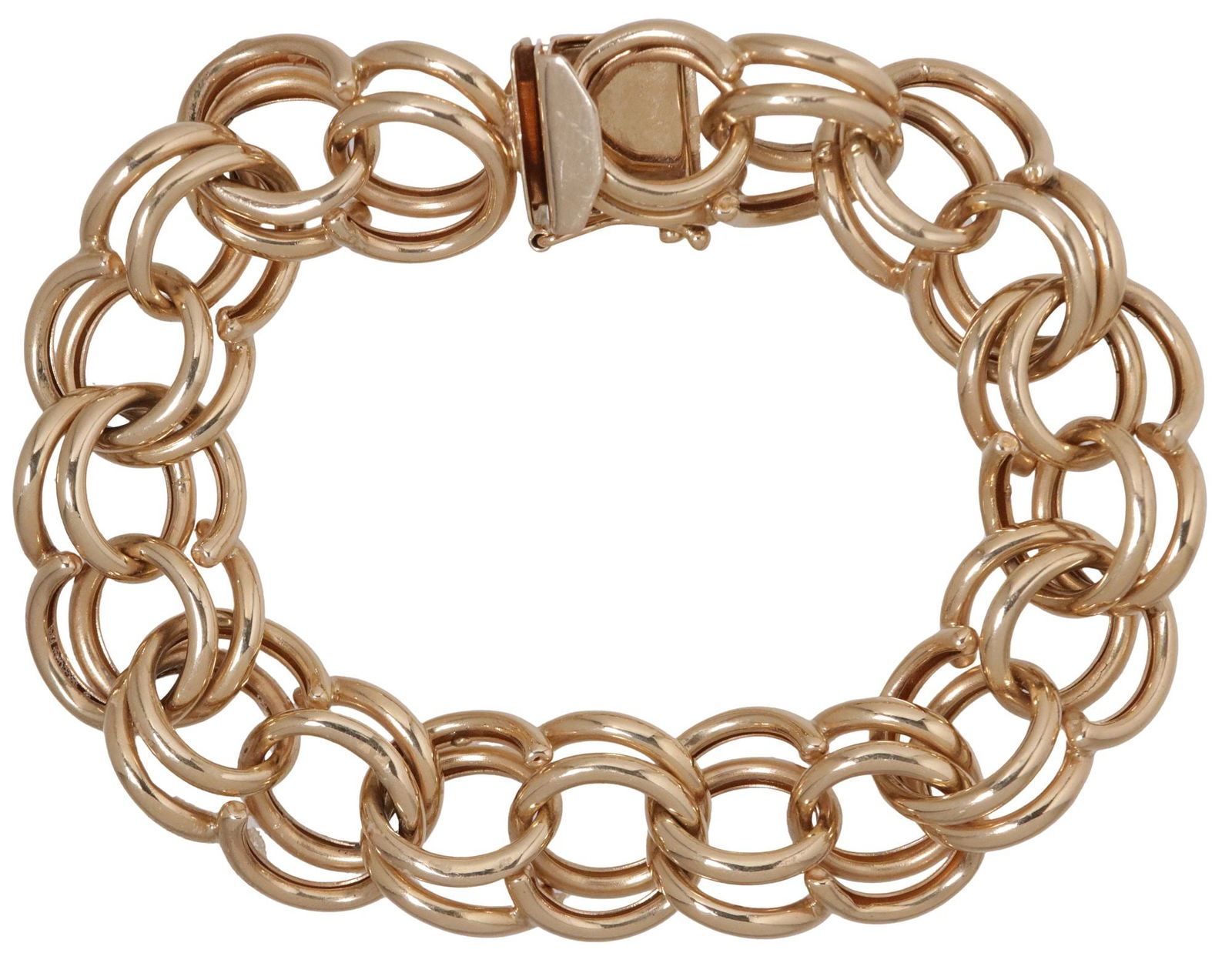 ESTATE 14KT YELLOW GOLD CIRCULAR LINK BRACELET (1 of 4)