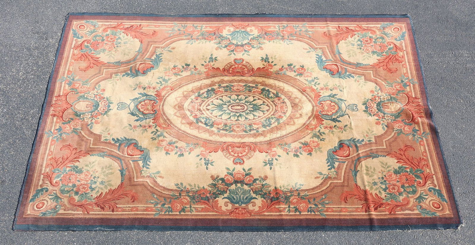 ESTATE HAND-TIED SAVONNERIE STYLE RUG, 9'6" X 6'6" (1 of 3)