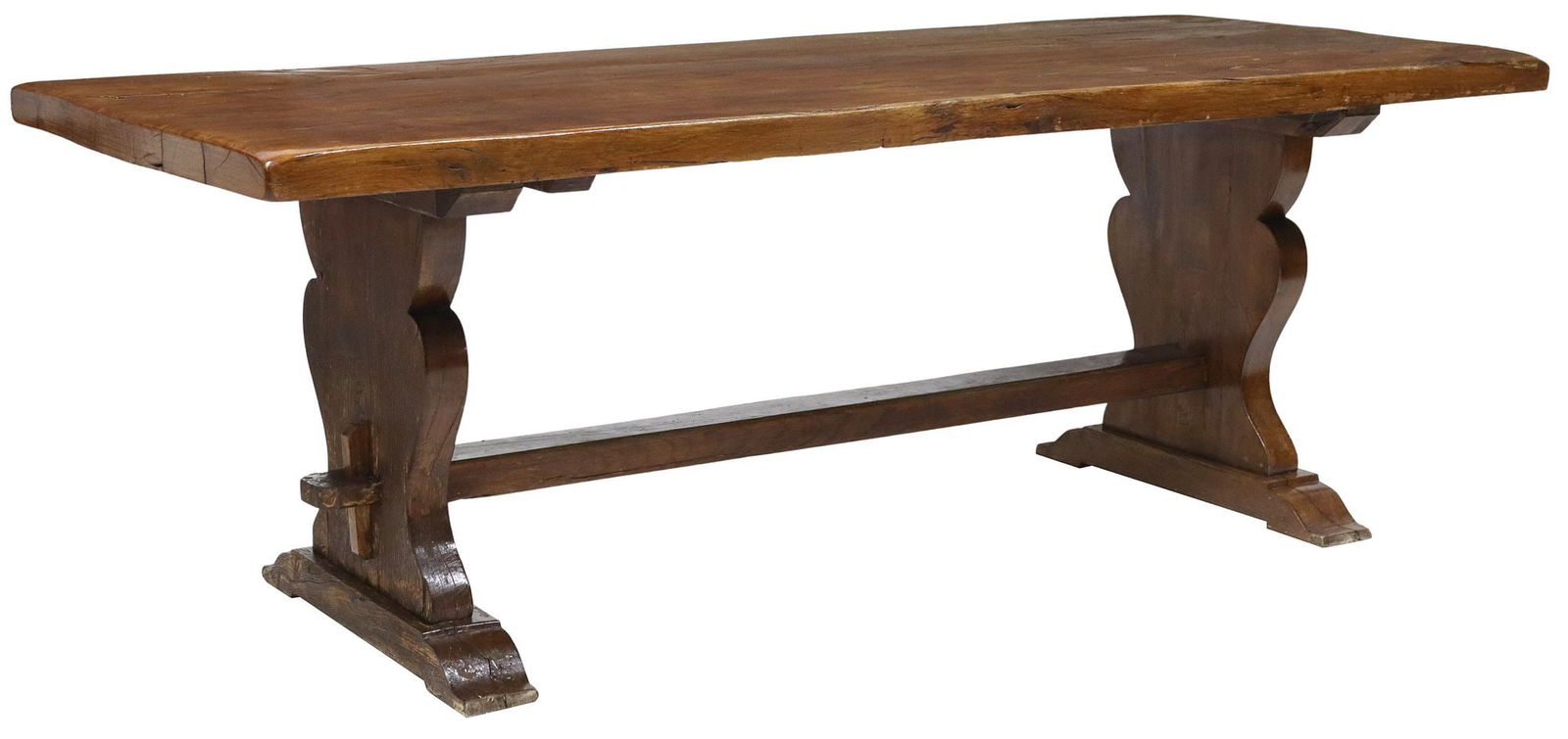 FRENCH  OAK MONASTERY TRESTLE TABLE, 86"L (1 of 4)