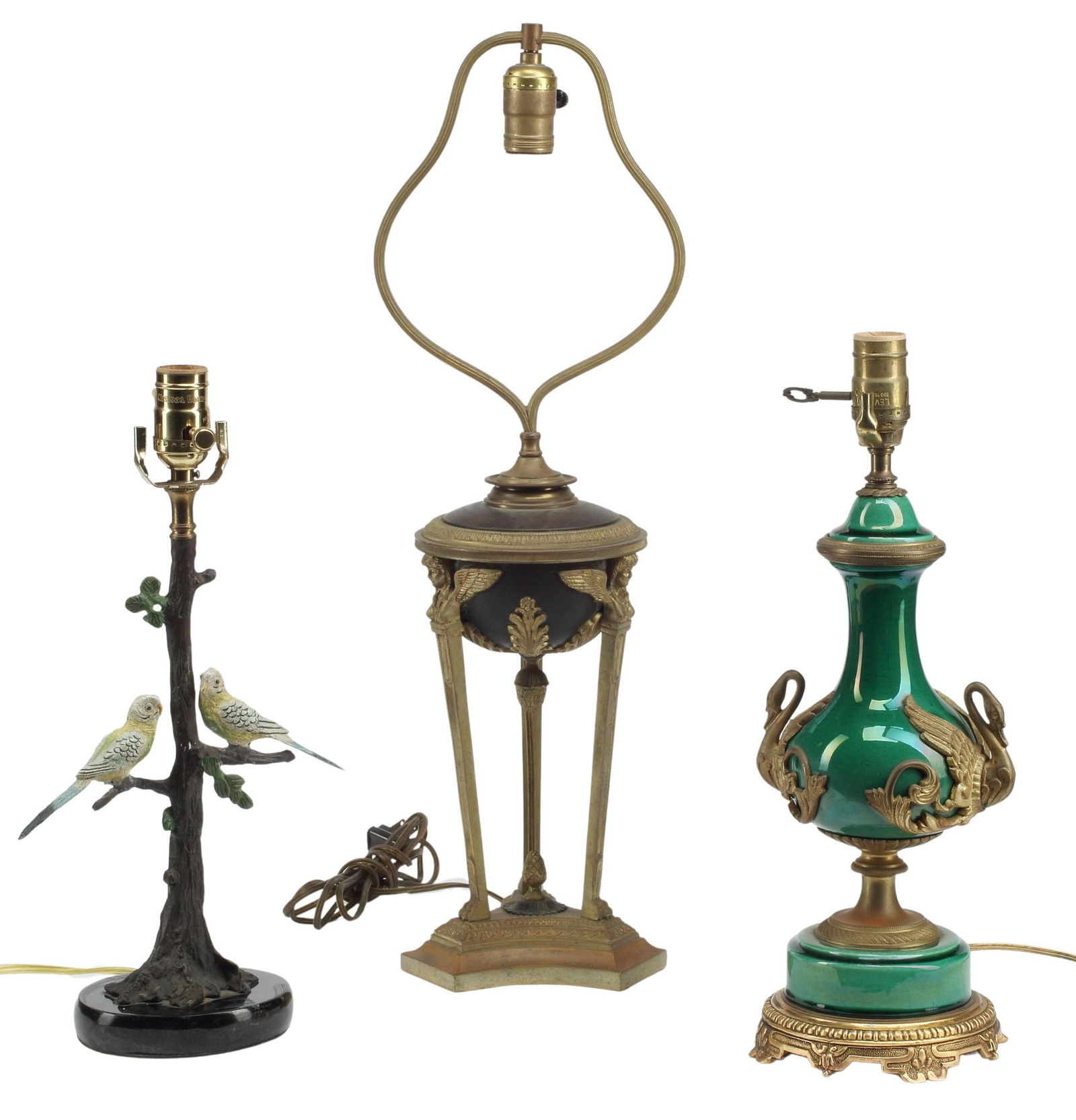 (3) FRENCH EMPIRE STYLE & TREE BRANCH-FORM 1-LIGHT TABLE LAMPS (1 of 6)