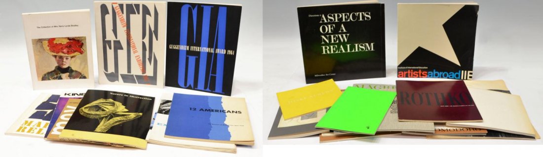 (27) MUSEUM & GALLERY EXHIBITION CATALOGS, 1960'S: (lot of 27) Huge Collection of museum and gallery art exhibition catalogs, highlights include: (1) Josef Albers: Homenaje al Cuadrado, The Museum of Modern Art, 1964; (1) Whitney Museum of American Ar