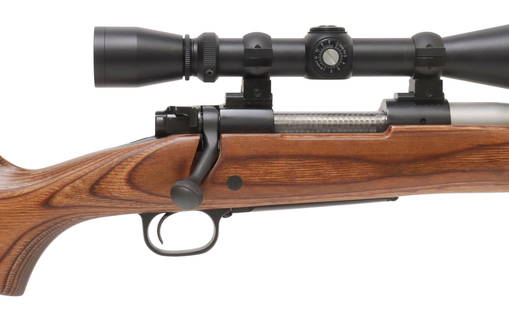 WINCHESTER M70 RIFLE, 7MM WS MAG CALIBER, SCOPE, 95%+ CONDITION: Winchester Model 70 Rifle, bolt action, 7mm WSM caliber, 24" stainless steel barrel, mounted Leupold 4 X 12 scope, jeweled bolt, figured hardwood stock, two sling swivels, recoil pad, optics