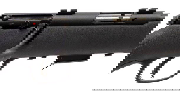 SAVAGE 93R17 RIFLE, .17 HMR CALIBER, EXCELLENT CONDITON: Savage Model 93R17 Rifle, bolt action, .17 Hornady Magnum Rimfire caliber, 21" barrel, installed scope mounts, detachable 5 round magazine and spare 10 round magazine, black composite stock