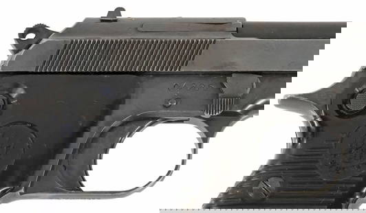 BERETTA MODEL 1951 PISTOL, 9MM: Beretta Model 1951 Pistol, semi automatic, 9mm, 4.5" barrel, fixed front and rear sights, 7 round magazine, black plastic grips, lanyard loop, finish with rubs and scratching, action good,