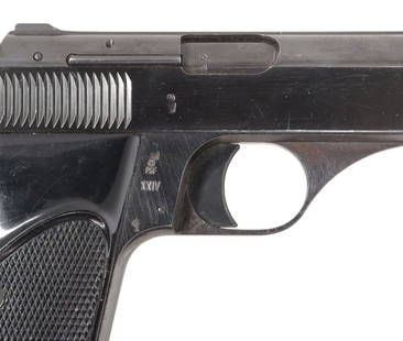 BERNADELLI MODEL 60 ITALIAN .380 CALIBER PISTOL: V. Bernadelli Model 60 pistol, 9MM Kuer (.380ACP) caliber, 3.5" barrel, fixed front and rear sights, black plastic checkered logo grips, detachable 7 round magazine, action good, bright bore