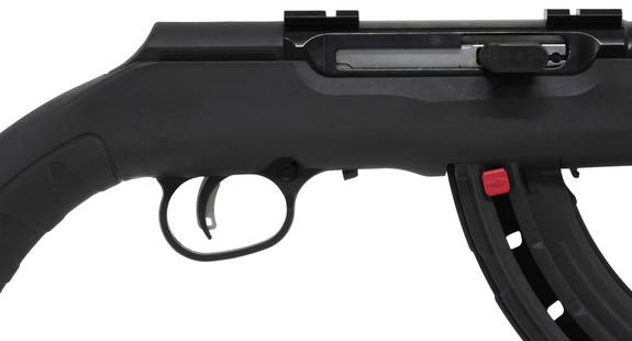 SAVAGE A-17 RIFLE, .17 HMR CALIBER, EXCELLENT *RESTRICTED MAGAZINE*: Savage Model A17 Rifle, semi-automatic, .17 Hornady Magnum Rimfire caliber, 22" barrel, installed scope mounts, detachable 10 round rotary magazine, a spare 25 round magazine, sling posts,