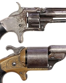 (2) MOORE'S PAT. REVOVLER & SMITH & WESSON MOD 1, THIRD ISSUE .22S