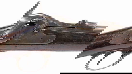 U.S. SPRINGFIELD M1884 TRAPDOOR RIFLE: U.S. Springfield Trapdoor Rifle, Model 1884, mfg.1892, .45-70 caliber, 32.1/8" barrel, two barrel bands, rod bayonet, fixed blade front sight, stacking/sling swivel, adjustable Buffington rear