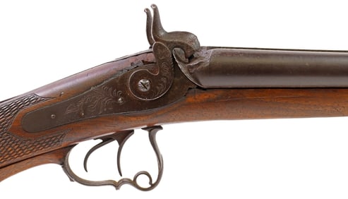 ANTIQUE SIDE BY SIDE SHOTGUN ,