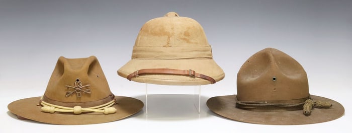 (3) U.S. ARMY CAMPAIGN HATS, ONE IS M1889 CAVALRY