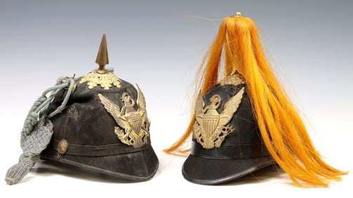 (2) U.S 1881 MILITARY HELMETS