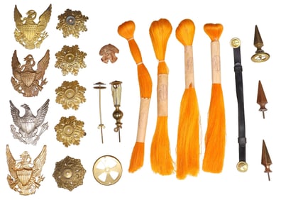 U.S. SPIKE HELMET SHIELD PLATES, 1902 PLUMES, PARTS