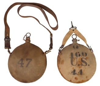 (2) U.S. ARMY MODEL 1878 CANTEENS, ROCK ISLAND ARSENAL