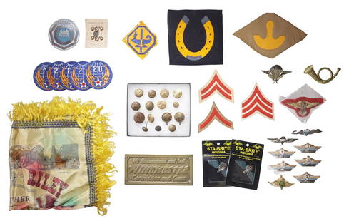 STATE GUARD BUTTONS, 1898 UNIFORM PATCHES, MORE: National Guard Buttons, Patches, More: (1) New Hampshire, Scovill, Waterbury; (1) Pennsylvania, State Arsenal, Penna; (1) Massachusetts, Scovill Waterbury; (1) Colorado, Superior Quality;