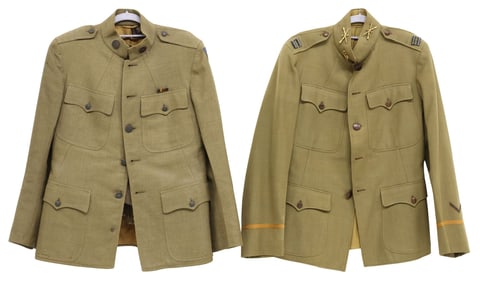 (2) U.S. ARMY M1917 CUSTOM COATS, ONE WITH REG. TROUSERS