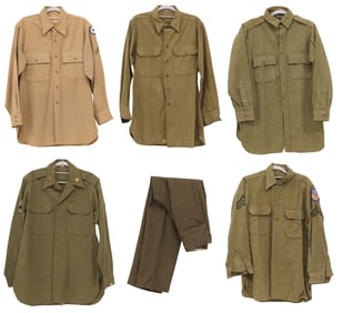 (6) U.S. ARMY POST WWI COATS, ONE PR. TROUSERS