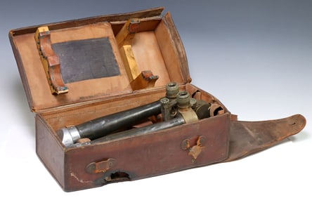 WWI TRENCH TWO BARREL PERISCOPE SHELL ONLY & CASE