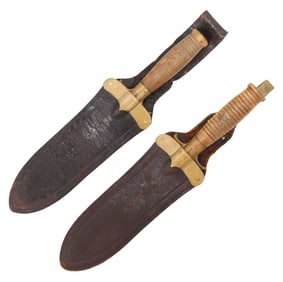 (2) U.S; MILITARY M1890 ENTRENCHING KNIVES & SCABBARDS