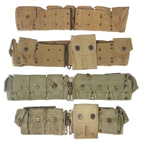 (4) U.S. ARMY CARTRIDGE BELTS, WWI ERA