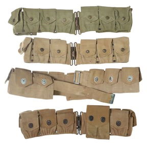 (4) ARMY CARTRIDGE BELTS, WWI ERA