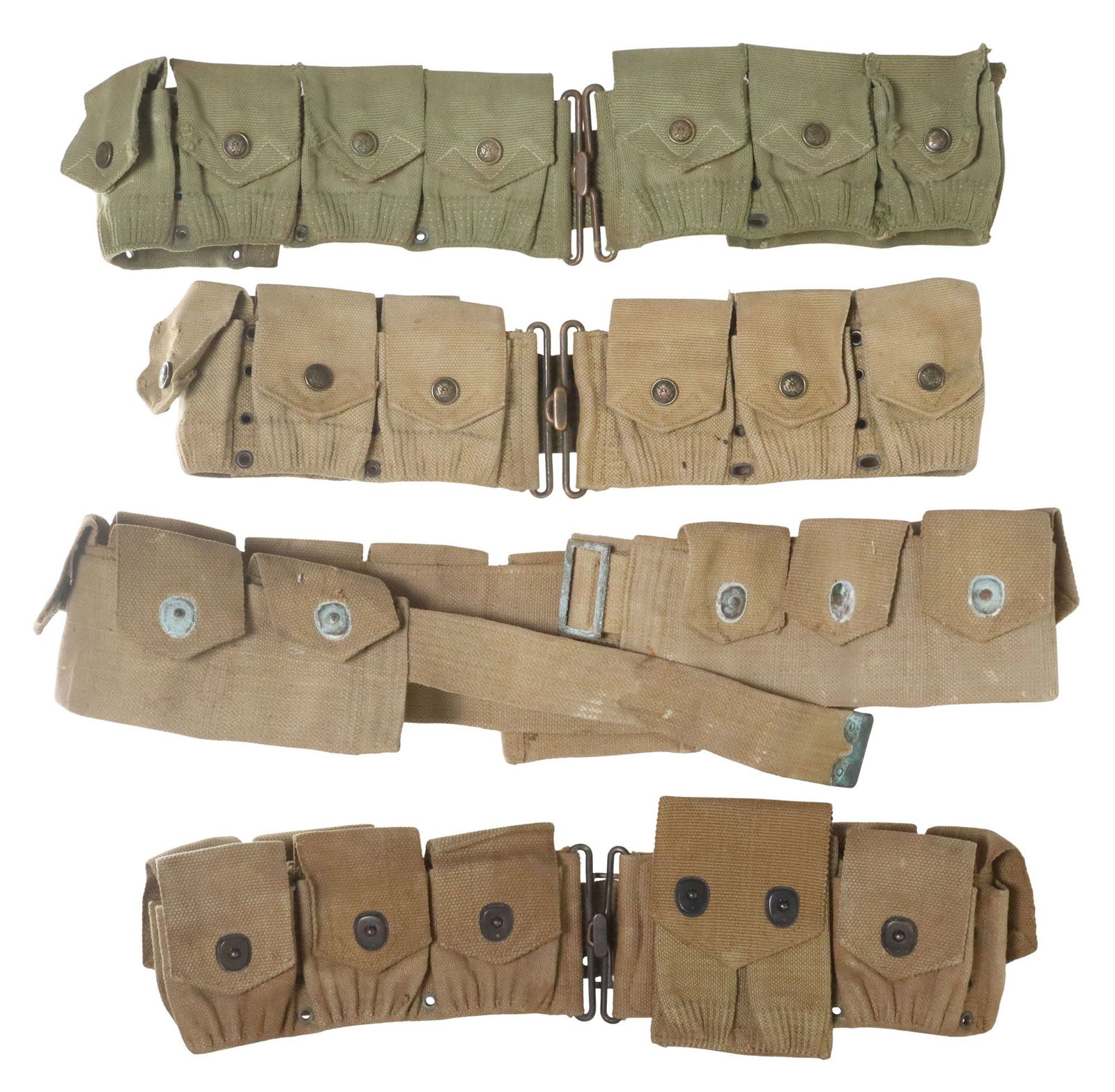 (4) ARMY CARTRIDGE BELTS, WWI ERA (1 of 4)