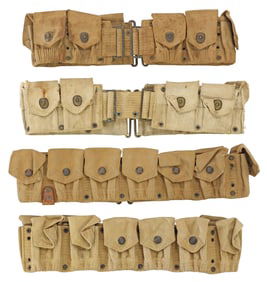 (4) WWI ERA U.S. ARMY CARTRIDGE BELTS