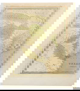 SCARCE TEXAS 1838 LANDGRANT MAP, THOMAS BRADFORD