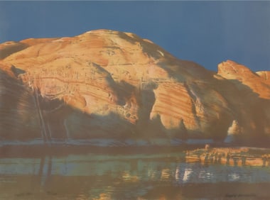 MERRILL MAHAFFEY (B.1937) LITHOGRAPH LAKE POWELL COLORADO RIVER