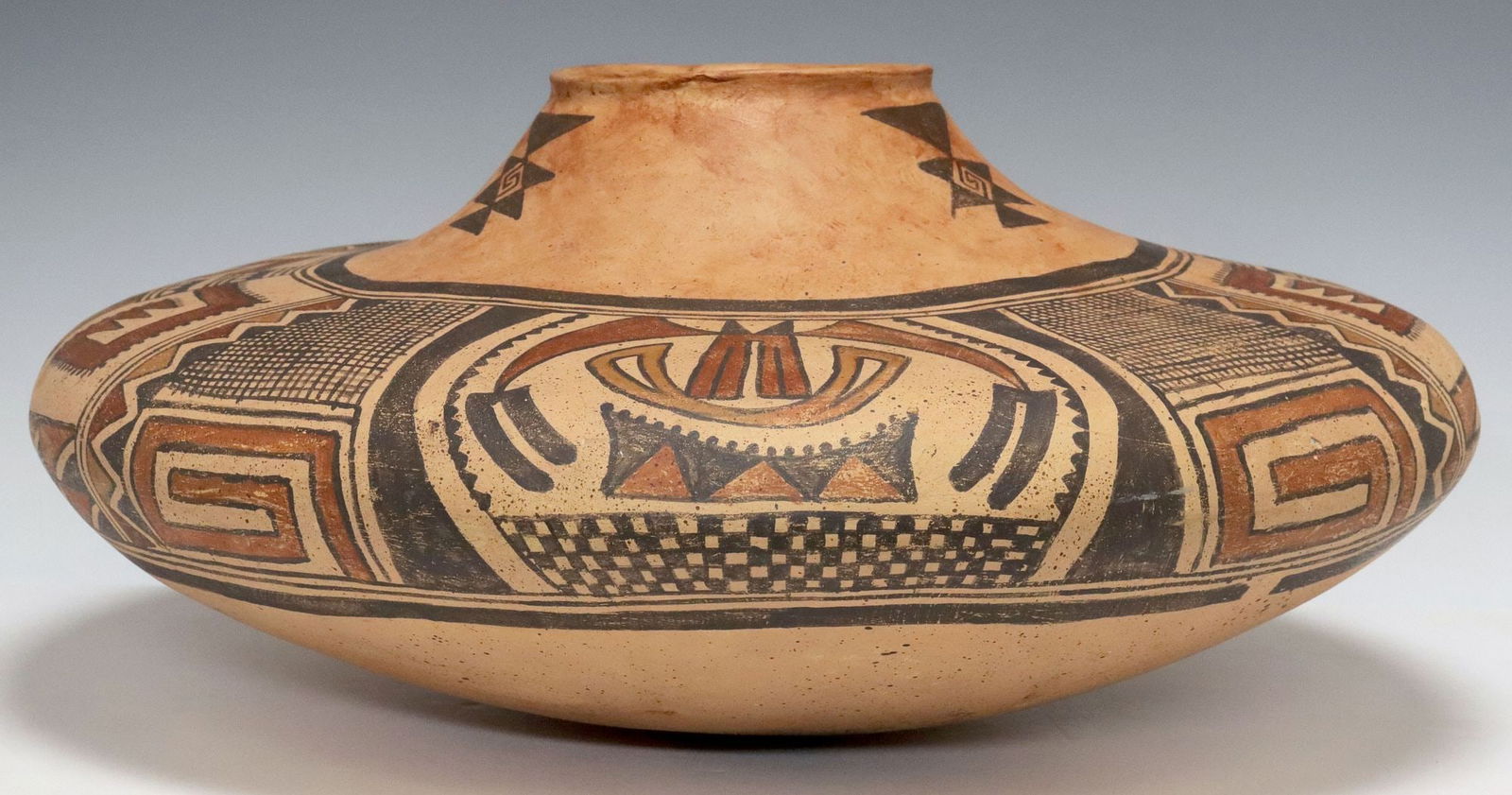 BILL FREEMAN (1927-2012) LARGE SIKYATKI HOPI STYLE POTTERY BOWL, 18.5"DIAM (1 of 6)