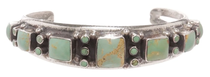 SOUTHWEST SILVER & TURQUOISE CUFF