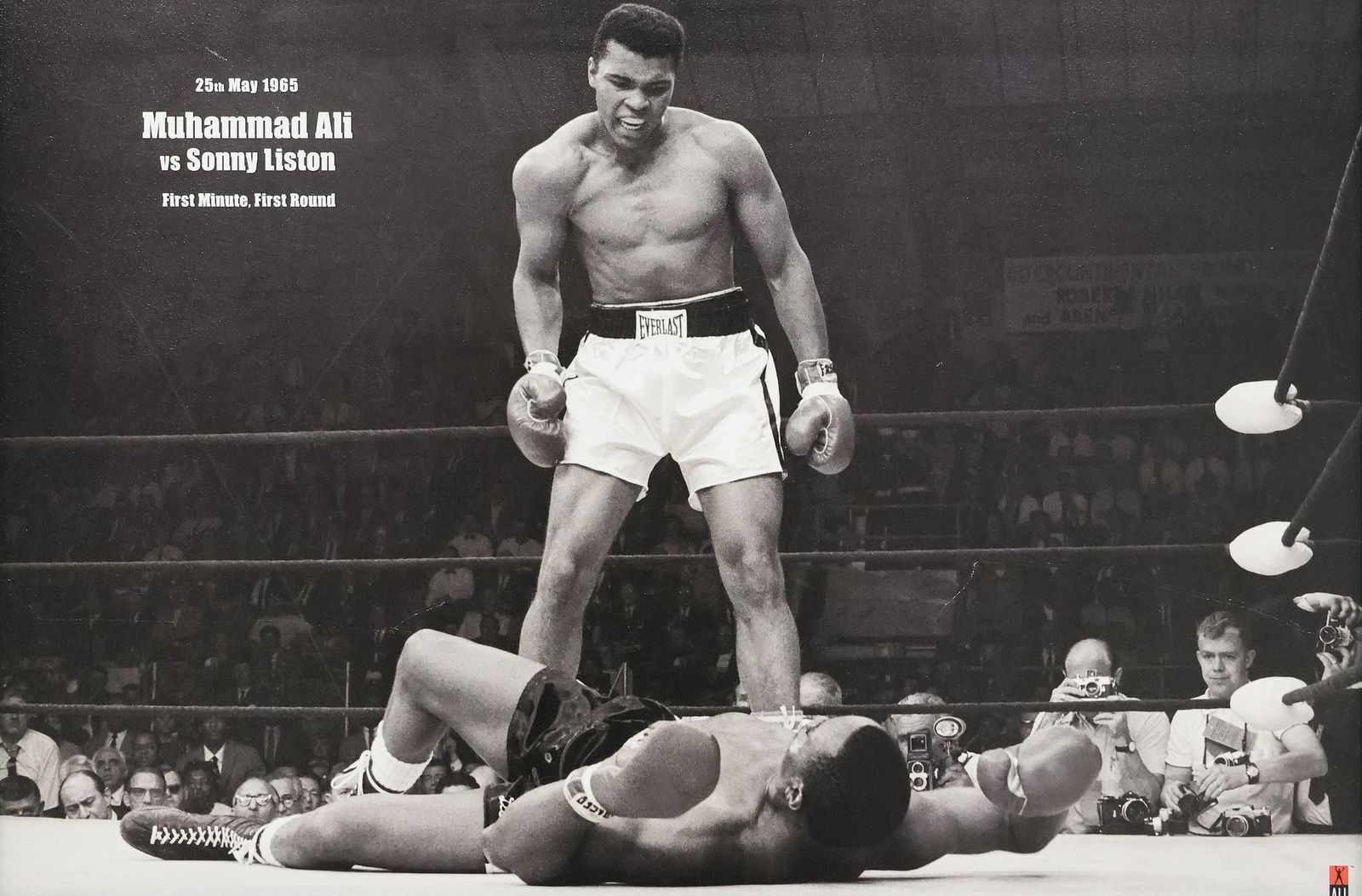 FRAMED MUHAMMAD ALI V. SONNY LISTON 1965 TITLE FIGHT POSTER PRINT (1 of 4)