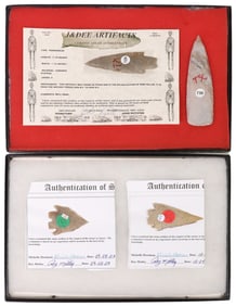 (4) NATIVE AMERICAN ARROWHEAD/SPEAR POINTS, COA
