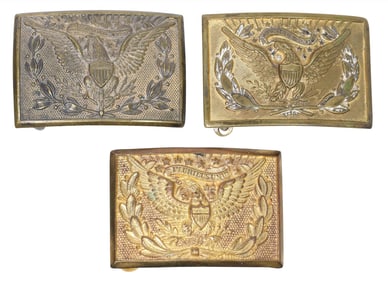 (3) U.S. EAGLE BELT BUCKLES, ONE PETTIBONE