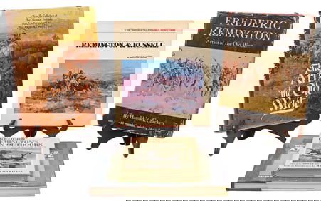 (5) BOOKS: WESTERN ART & FREDERIC REMINGTON SUBJECTS, 2 SIGNED