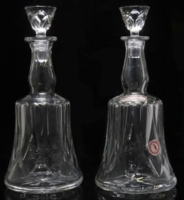 (2) FRENCH ST. LOUIS 'CAMARGUE' CUT CRYSTAL WINE DECANTERS