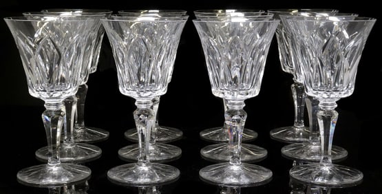 (12) FRENCH ST. LOUIS 'CAMARGUE' CUT CRYSTAL WATER GOBLETS