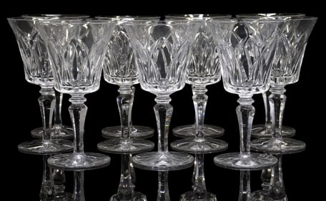 (11) FRENCH ST. LOUIS 'CAMARGUE' CUT CRYSTAL CLARET WINE GLASSES