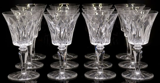 (12) FRENCH ST. LOUIS 'CAMARGUE' CUT CRYSTAL BURGUNDY WINE GLASSES