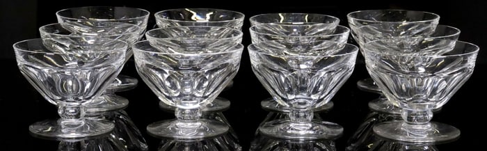 (12) BACCARAT 'TALLYRAND' CUT CRYSTAL FOOTED DESSERT GLASSES