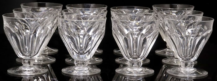 (12) BACCARAT 'TALLYRAND' CUT CRYSTAL WHITE WINE GLASSES