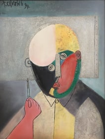 THANH CHUONG (B.1949) VIETNAMESE LACQUER PAINTING PORTRAIT