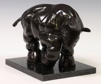 AFTER FERNANDO BOTERO BRONZE SCULPTURE, 'BULL'