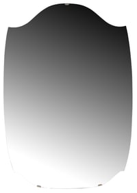 ITALIAN MID-CENTURY MODERN FRAMELESS BEVELED WALL MIRROR