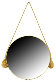 ITALIAN MID-CENTURY MODERN GILT BRASS CIRCULAR MIRROR