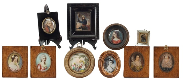 (10) FRAMED PORTRAIT MINIATURES & SILHOUETTE