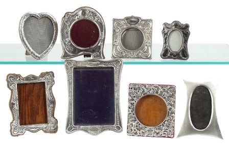 (8) REPOUSSE SILVER & OTHER METAL PICTURE FRAMES