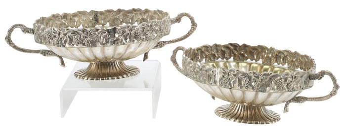 (2) SILVERPLATE HANDLED FRUIT BOWLS