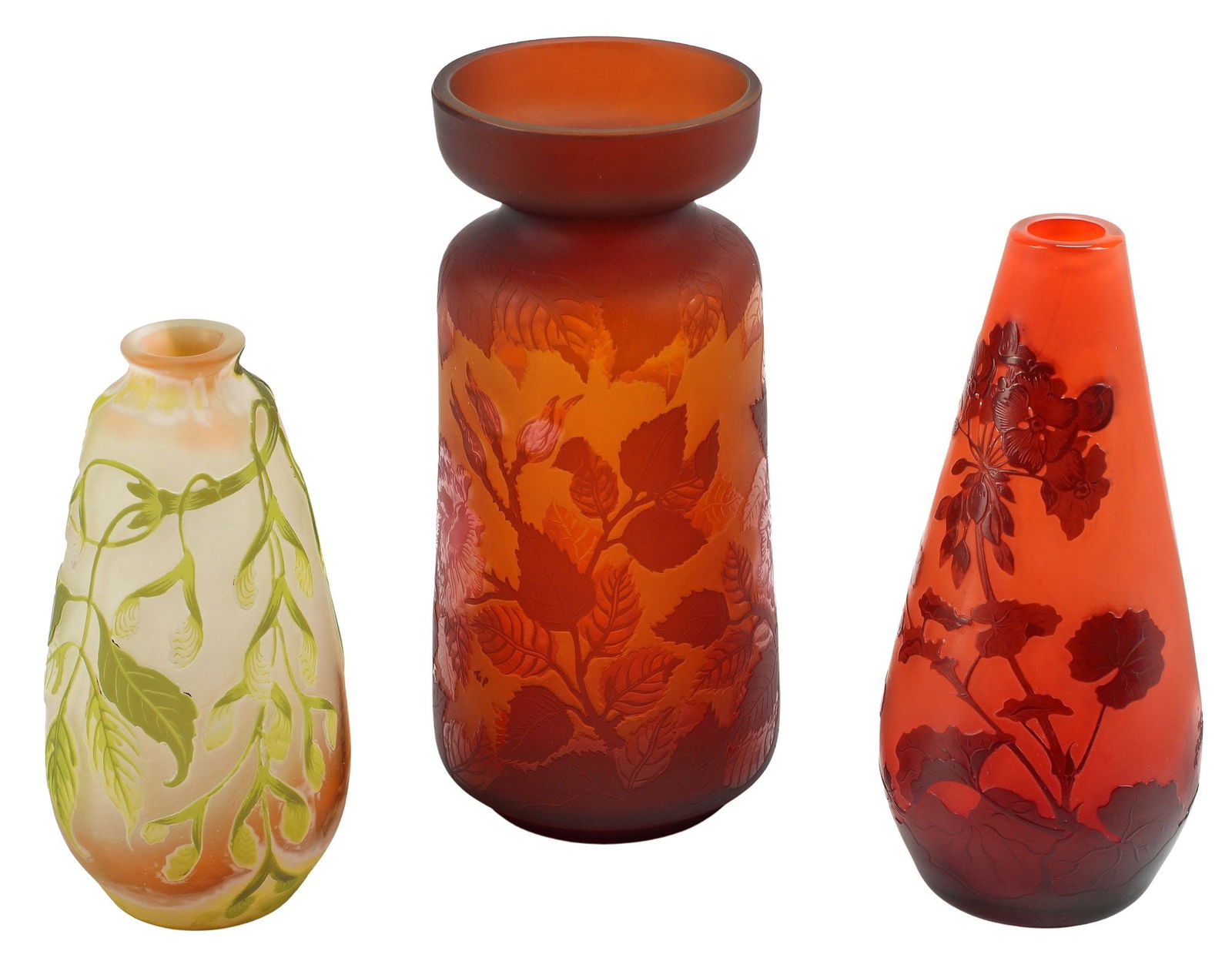 (3)  GROUP OF CAMEO GLASS VASES (1 of 6)
