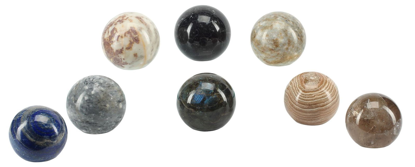 (8) DECORATIVE STONE SPHERES ON ACRYLIC STANDS (1 of 6)